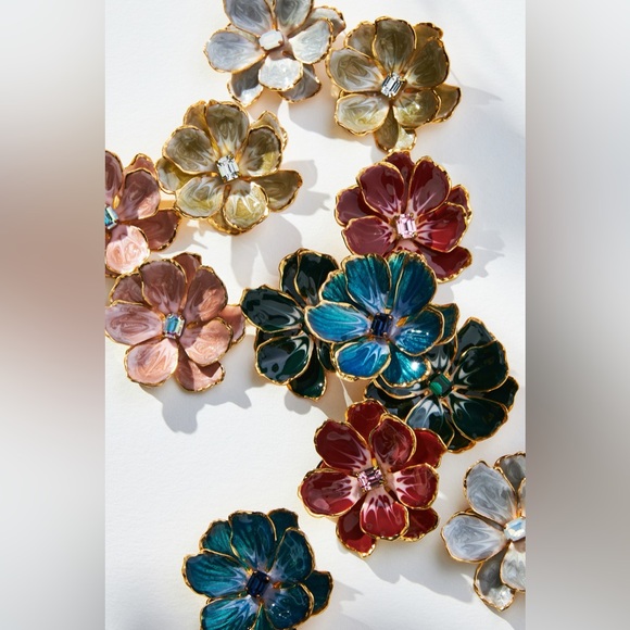 NWT The Pink Reef Hand-Painted Earrings - Picture 3 of 3